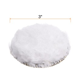 sourcing map 2pcs 3 Inch (75mm) Wool Buffing Pad 3" Wool Buffer Polishing Pads Buffing Wheel for Orbital Polisher Buffer