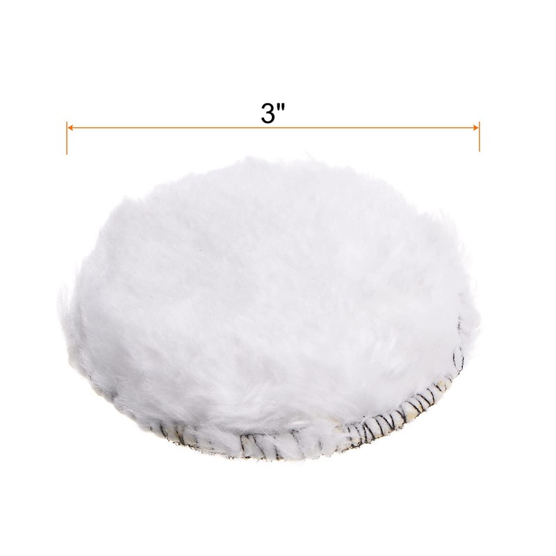 sourcing map 2pcs 3 Inch (75mm) Wool Buffing Pad 3"