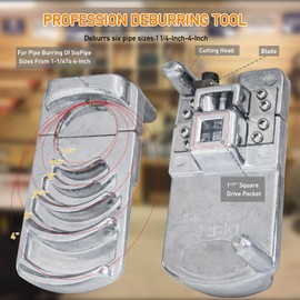 PVC Pipe Reamer Deburring Tool for Plastic PVC Pipe,Professional PVC Pipe Outside Reamer Deburrs Six Pipe Sizes 1 1/4-Inch-4-Inch,Pipe Reamer PVC Chamfer Tool for Deburring PVC Pipe CPVC ABS