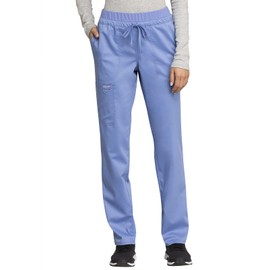 Scrubs for Women Workwear Revolution, Drawstring Cargo Pants WW105T, S Tall, Ciel Blue