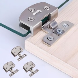 Hardbase Hardware Hinges Glass Hinges Door Hinges Side Mount Pivot Hinges Pack of 2 (Silver 0.2 - 0.4 inches (5 - 10 mm)