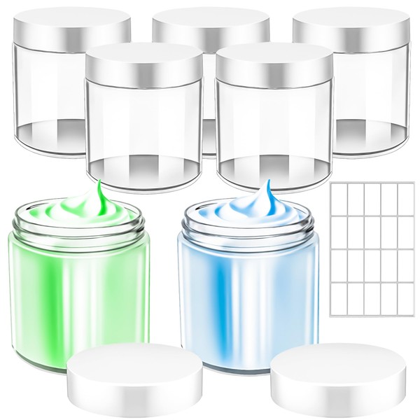 MotBach 5 Pack 8oz Plastic Jars with Lids, 240ml Clear
