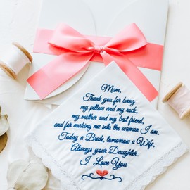 Mother of the Bride Gifts | Mother of the Bride Handkerchief | Wedding Day Gift for Mom from Daughter | By Amy Holt Bridal (MOB)