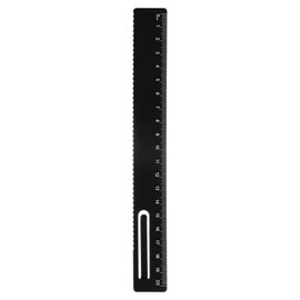 QUARKZMAN Straight Ruler 20 cm Metric Metal Aluminium Alloy Measuring Bookmark Clip Ruler Scale Tool for Measuring Studying Reading Classroom Office Black