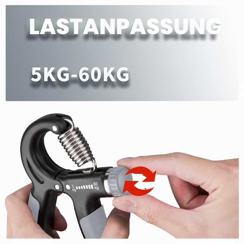 HCT STYLE Hand Exerciser Adjustable 5-60kg - Grip Trainer/Hand Gripper