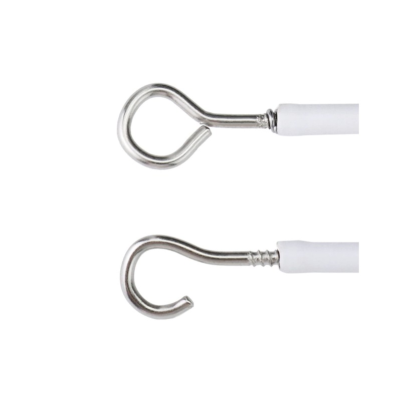QWORK® 5 m curtain wire, white, curtain rope, plastic coated