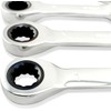 Leliafleury 2Pcs 17mm Stubby Ratchet Spanner, Short Combination Ratcheting Wrench,