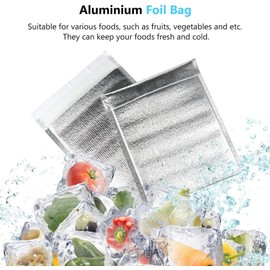 100 Piezas Bolsa Térmica de Aluminio Plata Aislamiento