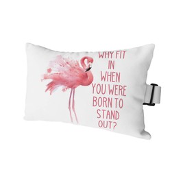 Outdoor Pillow Covers Chaise Lounge Chair Lumbar Pillow, Summer Watercolor Red Flamingo White Waterproof Throw Pillow Covers with Inserts and Elastic Strap Soft Cushion Cases for Patio Garden,11"x16"