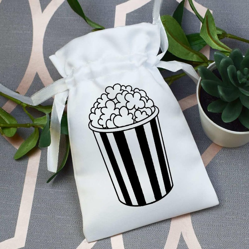 Azeeda 15cm 'Popcorn Bucket' Satin Drawstring Bag/Pouch (SB00112857)
