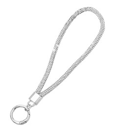 1 piece of mobile phone hanging rope, light luxury full diamond keychain pendant, luggage diamond chain DIY pendant, short wrist rope to prevent loss, used for work card holder Lanyards Id Badges