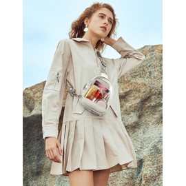 CLUCI Clear Bag for Stadium Events, Clear Crossbody Bag Purses for women stadium Transparent, Crossbody Purses Fanny Pack for Concerts Sports