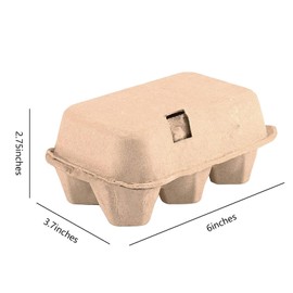 MESHKA 100 Pieces Natural Material Empty Egg Cartons, Each Holds 6 Fiber Egg Carton For Home, Farm, Market, Camping, Picnic, Travel,Reusable.