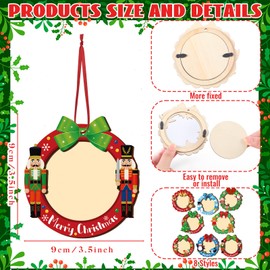 Yalikop 16 Pcs Christmas Photo Frame Ornaments Wooden Santa Claus Snowman Snowflake Picture Frame Tree Decoration DIY Photo Keepsakes for Xmas Party Decorations Winter Holiday Gifts(Cute)