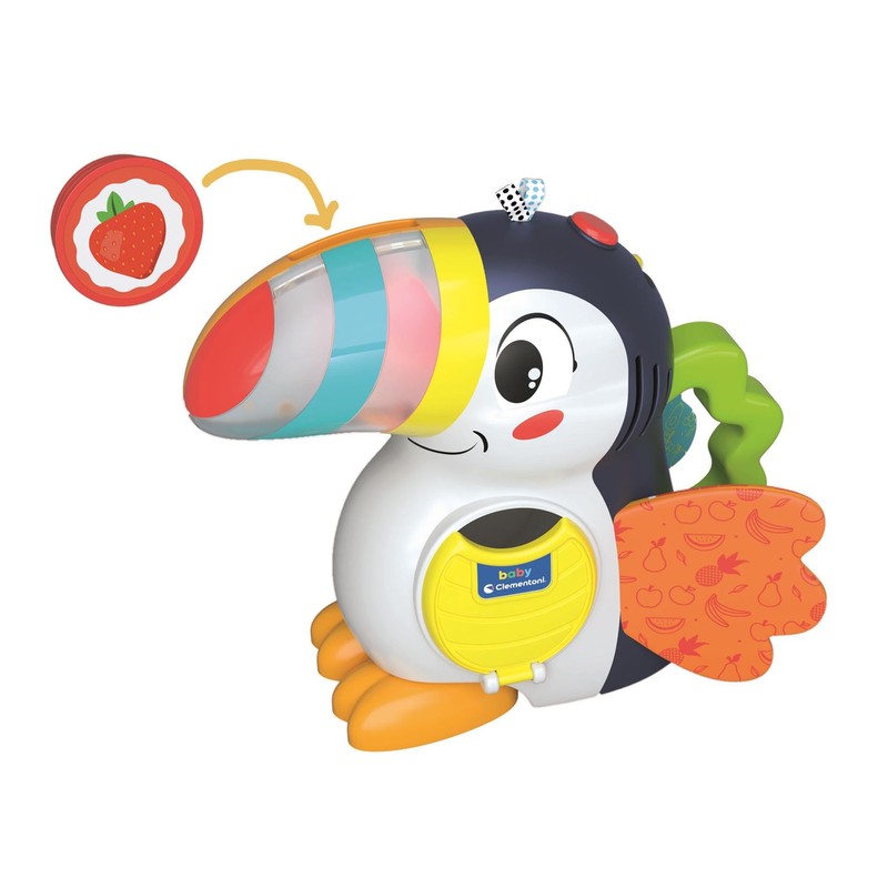 Clementoni- Talking Toucan: Interactive Toy with Lights & Sounds, Teaching