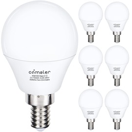 comzler Ceiling Fan Light Bulbs Candelabra LED Bulbs - 60 watt Equivalent, 5000K Daylight White Candelabra E12 Base A15 Small Light Bulbs,600lm,Non-Dimmable, Pack of 6