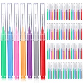 100 Pieces Braces Brush for Cleaner Interdental Brush Toothpick Dental Tooth Flossing Head Oral Dental Hygiene Flosser Toothpick Cleaners Tooth Cleaning Tool (Assorted Colors,Various Sizes)