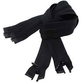 Invisible Light Weight Black Separating YKK Zippers for Clothes, Crafts & Sewing Projects - Color: Black - Choose Your Length - Made in The United States (2 Zippers Per Pack) (14" Inches)