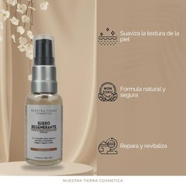 Nuestra Tierra Cosmetica Suero Regenerante con Baba de Caracol, Fórmula Natural, 35ml, con Colágeno Vegetal y Silicio Orgánico
