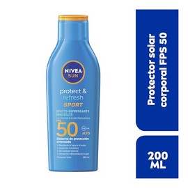 Protector Solar Corporal Nivea Sun Protect Refresh Sport Loción Fps 200ml Rápida Absorción