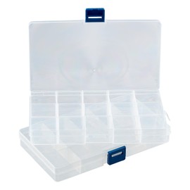 Sorting Box with 15 Adjustable Compartments Plastic Storage Box Organiser Assortment Box Bead Box - Pack of 10