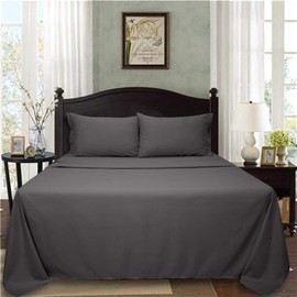 Bliss Casa King Bed Sheet Set (4 Piece) – Brushed Microfiber Sheets and Pillow Cases – Wrinkle and Fade Resistant. Includes 1 Flat Sheet, 1 Fitted Sheet and 2 Pillow Cases