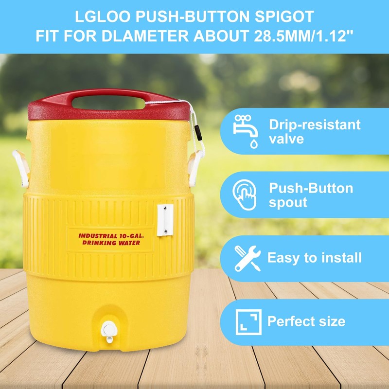 10Pcs Push Button Water Spigot Cooler Spigot Replacement,Compatible with Igloo