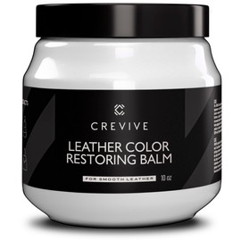 CREVIVE Leather Recoloring Balm White 10 oz - Leather Color Restorer - Leather Restorer for Couches - Leather Balm White