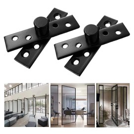 2pcs Pivot Hinge Rotating Hinge 360 Degree Stainless Steel Concealing Hinges Door Pivot Hinges Up Down Shaft Black (Black, Small 360 Degree -2 Pack)