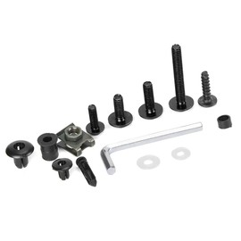 Akozon Kit Compuesto por 173 Tornillos de Carenado de Moto Tornillos de Parabrisas Tuercas de Carrocería y Herrajes para Motos (Negro)