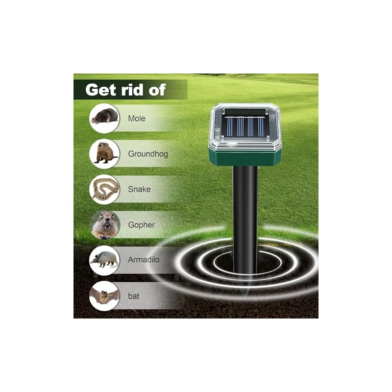 Snake Repellent for Yard Mole Repeller Ultrasonic Deterrent Gopher Traps