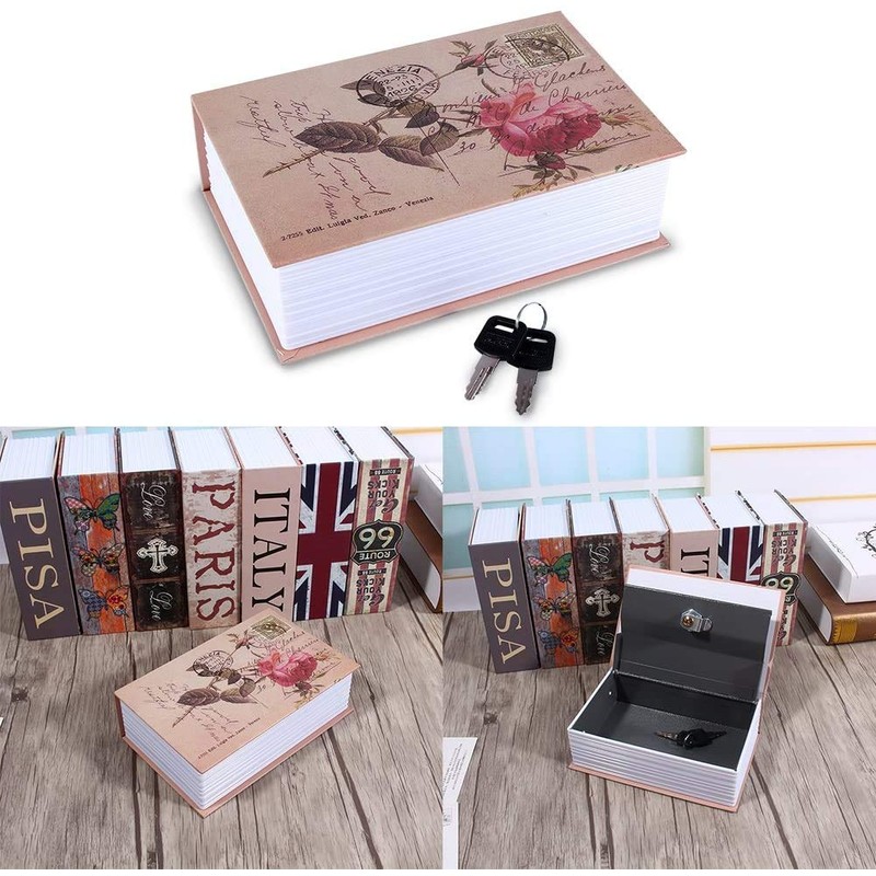 Security Box, Haofy Book Safe with 2 Keys, Cash Box,