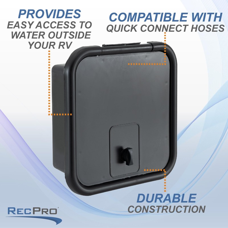 RecPro RV Exterior Shower Box with Hot & Cold Faucet