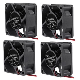 4PCS 6025 60mm x 60mm x 25mm 24V DC Cooling Fan Long Life Dual Ball Bearings PC Case Fan