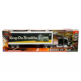 New-Ray New Ray 1/32 Kenworth W900 Semi & Keep On Truckin Trailer Diecast Black SS-10253