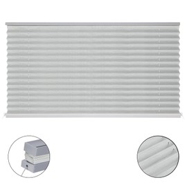 NOVINO RV Blinds Pleated Shades,Camper Window Blinds,RV Window Shade for Camper Travel Trailers Motorhome Motor Coach-50 W x 24" L,Gray