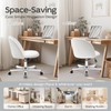 Morkprism Vanity Chair with Back,Armless Desk Chair Cute Small Office