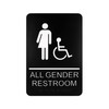 ExcelMark Restroom Sign for Business - ADA Compliant Braille Bathroom