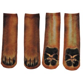 Mommy & Me 3D Animal Paw Feet Print Foot Crew Socks Elastic Hosiery Dog