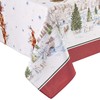Elrene Home Fashions Santa’s Snowy Sleighride Fabric Tablecloth, 60" x