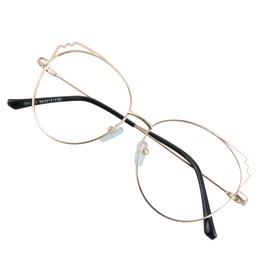 VisionGlobal Blue Light Blocking Glasses for Women/Men, Anti Eyestrain, Computer Reading, TV Glasses, Stylish Oval Frame, Anti Glare (Rose Gold, No Magnification)