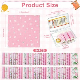 QTRQTR 84 Pcs Charm Packs for Quilting 5 Inch Pink Precut Fabric Squares