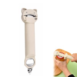 Multifunctional Retractable Bottle Opener, 3 in 1 Retractable Bottle Opener, Magnetic and Easy to Store, Suitable for People with Weak Hands and Elderly Arthritis, White