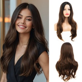 Dsimeig Long Straight Brown Wigs for Women Synthetic Natural Looking Cosplay Replacement