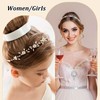 Yolev Flower Girl Headpiece with Streamers Gold Wedding Headband for