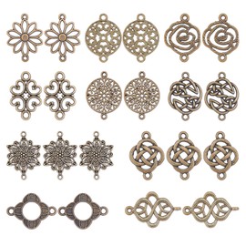 SUNNYCLUE 1 Box 60Pcs Celtic Knot Connector for Jewellery Making Antique Bronze Flower Connector Charms Pendants Craft Supplies Jewelry Findings Accessory Necklace Bracelet