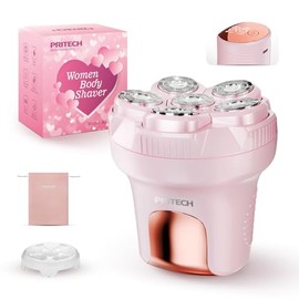 PRITECH - Maquinillas de afeitar eléctricas para piernas de mujer, afeitadora eléctrica para mujer | 6D Easy-Clean Travel Body Shaver, LED Display, We