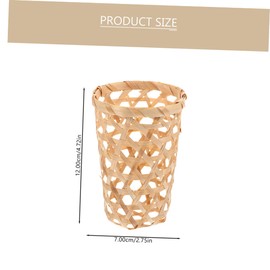 Ciieeo 2Pcs Bamboo Woven Storage Basket Natural Decorative Holder for Garlic Ginger Fruits More Elegant Kitchen Organizer with Unique Weaving Technology Height