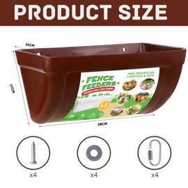 Chicken Feeder Water 2pcs Goat Feeders with Clips Hanging Fence Feeder Poultry Feeding Equipment Chicken Trough Feeder Plastic Feeding Container for Poultry Livestock 4.5 Quart