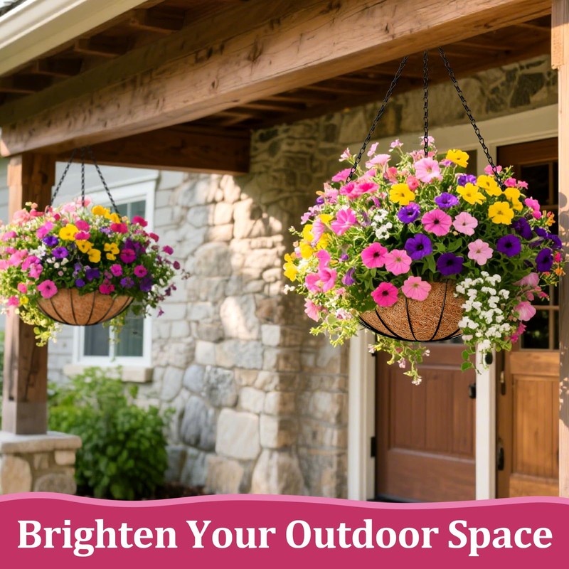 Halatool 20 Inch Large Hanging Baskets Planters for Outdoor Plants,